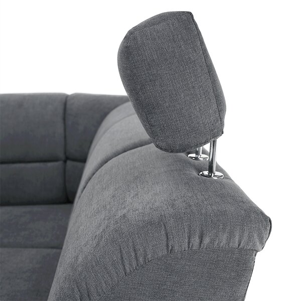 KONDELA Colţar extensibil, material textil gri, model dreapta, SANTIAGO