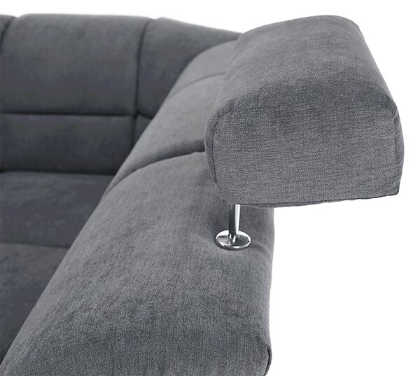 KONDELA Colţar extensibil, material textil gri, model dreapta, SANTIAGO