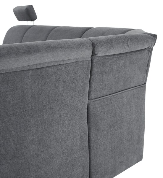 KONDELA Colţar extensibil, material textil gri, model dreapta, SANTIAGO