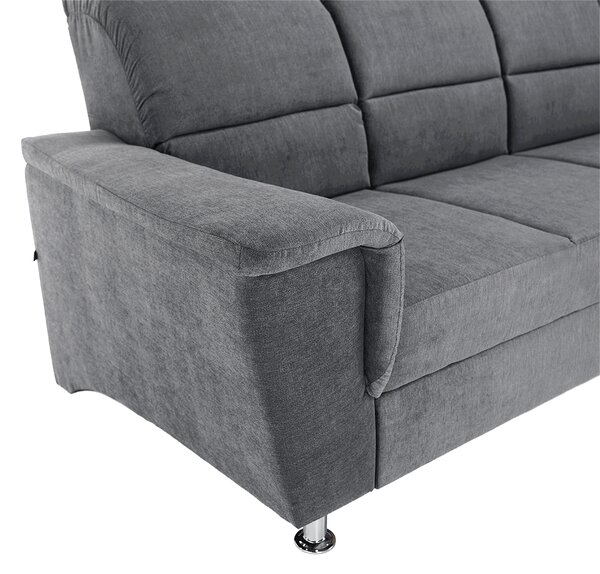 KONDELA Colţar extensibil, material textil gri, model dreapta, SANTIAGO