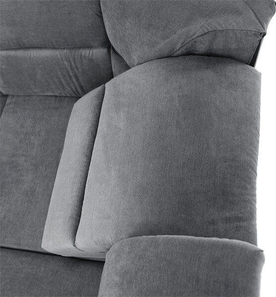 KONDELA Colţar extensibil, material textil gri, model dreapta, SANTIAGO