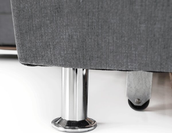 KONDELA Colţar extensibil, material textil gri, model dreapta, SANTIAGO