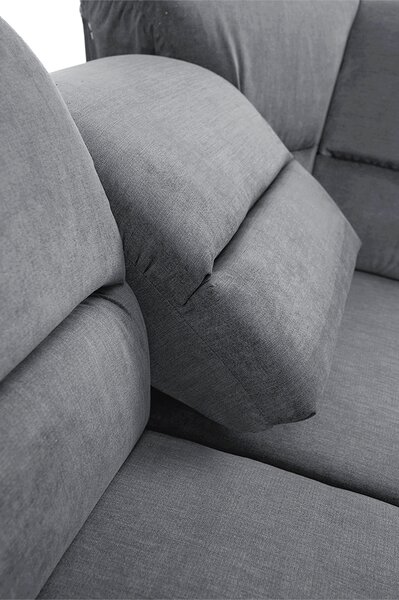 KONDELA Colţar extensibil, material textil gri, model dreapta, SANTIAGO