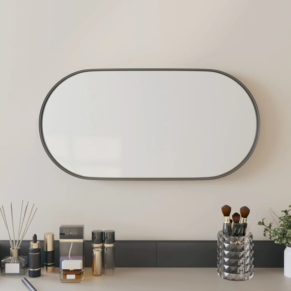 Oglindă de perete, negru, 20x40 cm, ovală