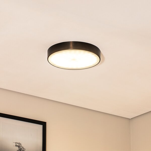 Argon Plafonieră cu LED Timur, antracit, oțel, Ø 34 cm, Negru, Camera de zi / sufragerie, Metal, Modern