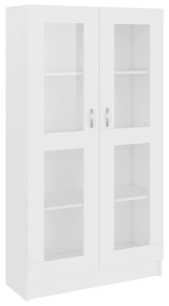 Dulap cu vitrină, alb, 82,5 x 30,5 x 150 cm, PAL