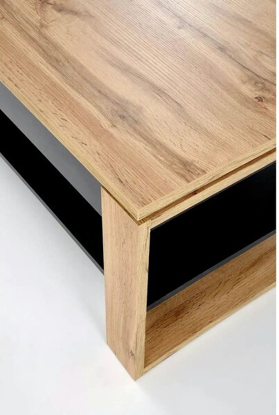 Masuta cafea BETTY, stejar artisan/negru, PAL laminat, 120x65/92x50/72