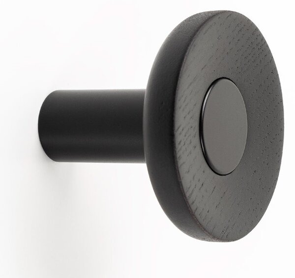 Agatatoare cuier Zoot, finisaj negru mat cu negru lacuit, D:60 mm
