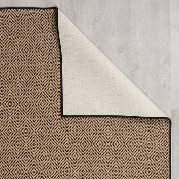 Covor tip traversă pentru scări negru/în culoare naturală din iută 60x800 cm Diamond – Flair Rugs