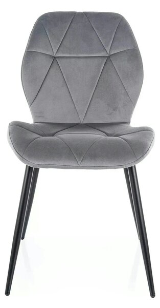 Scaun RICK, gri - Bluvel 14, stofa catifelata/metal, 48x56x86 cm