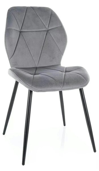 Scaun RICK, gri - Bluvel 14, stofa catifelata/metal, 48x56x86 cm