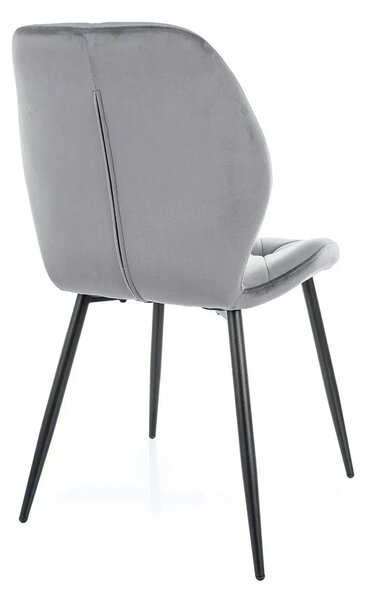 Scaun RICK, gri - Bluvel 14, stofa catifelata/metal, 48x56x86 cm