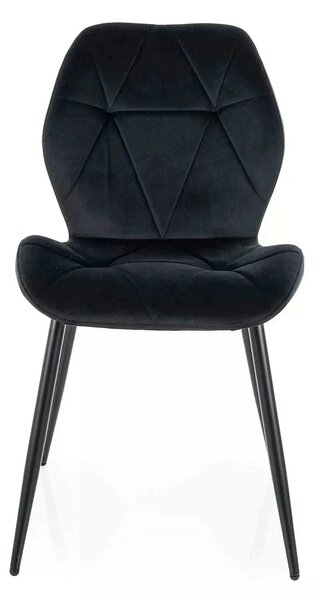 Scaun RICK, negru - Bluvel 19, stofa catifelata/metal, 48x56x86 cm