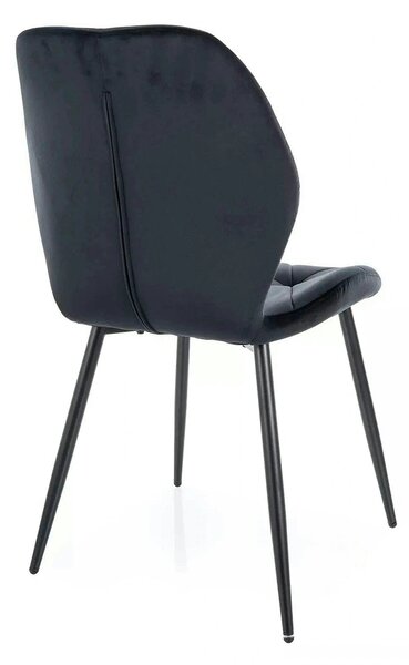 Scaun RICK, negru - Bluvel 19, stofa catifelata/metal, 48x56x86 cm