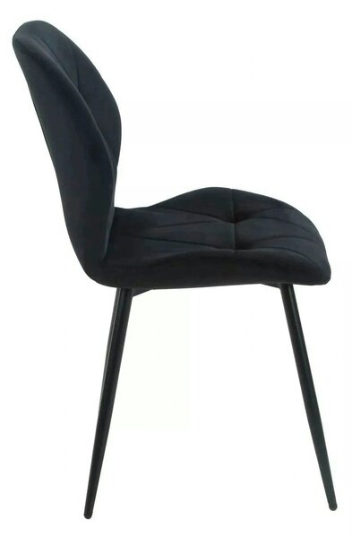 Scaun RICK, negru - Bluvel 19, stofa catifelata/metal, 48x56x86 cm