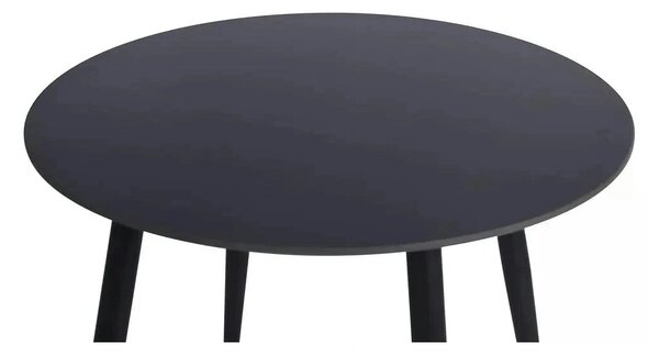 Masa RION, negru mat cu efect de marmura, ceramica/metal, 90x90x76 cm