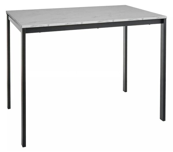 Masa MARIO, alb cu efect de marmura/negru, 100x60x75 cm