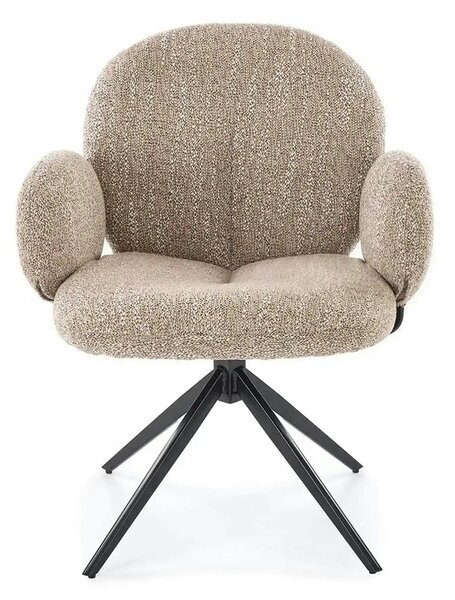 Scaun K568, bej inchis/negru, stofa clasica/otel, 65x64x82 cm