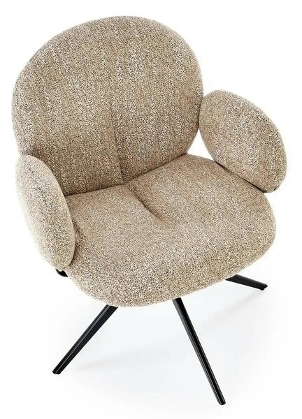 Scaun K568, bej inchis/negru, stofa clasica/otel, 65x64x82 cm