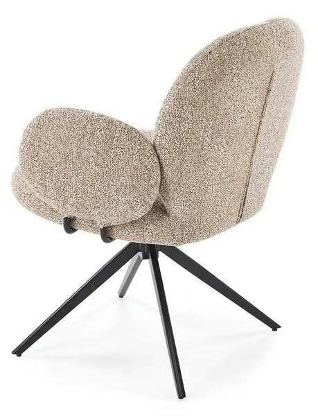 Scaun K568, bej inchis/negru, stofa clasica/otel, 65x64x82 cm