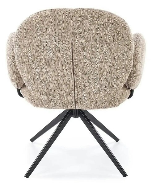 Scaun K568, bej inchis/negru, stofa clasica/otel, 65x64x82 cm