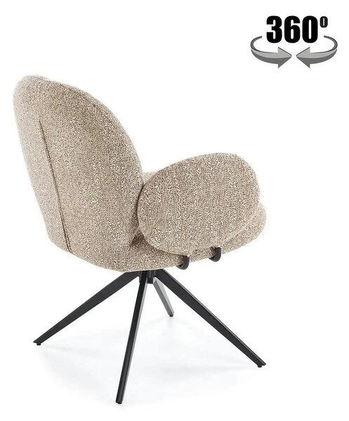 Scaun K568, bej inchis/negru, stofa clasica/otel, 65x64x82 cm