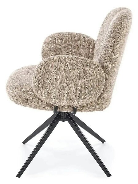 Scaun K568, bej inchis/negru, stofa clasica/otel, 65x64x82 cm