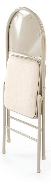 Scaun K566, bej, stofa clasica/otel, 46x53x86 cm