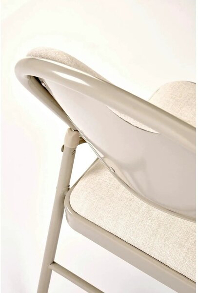 Scaun K566, bej, stofa clasica/otel, 46x53x86 cm
