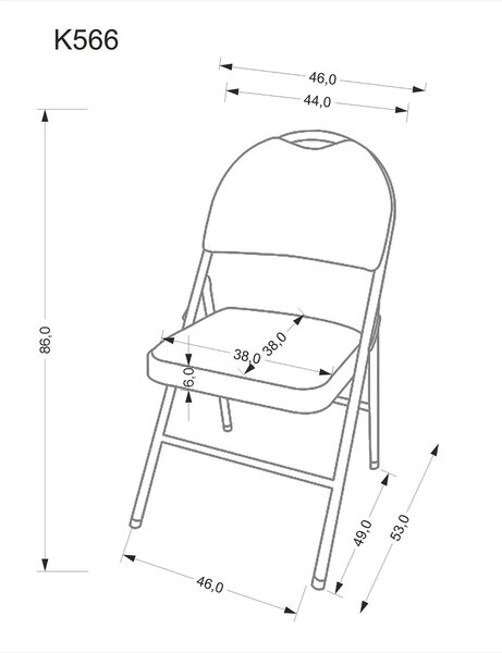Scaun K566, bej, stofa clasica/otel, 46x53x86 cm