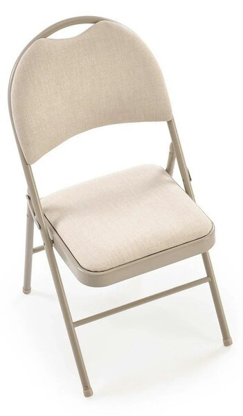 Scaun K566, bej, stofa clasica/otel, 46x53x86 cm