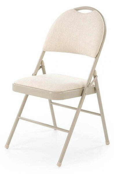 Scaun K566, bej, stofa clasica/otel, 46x53x86 cm