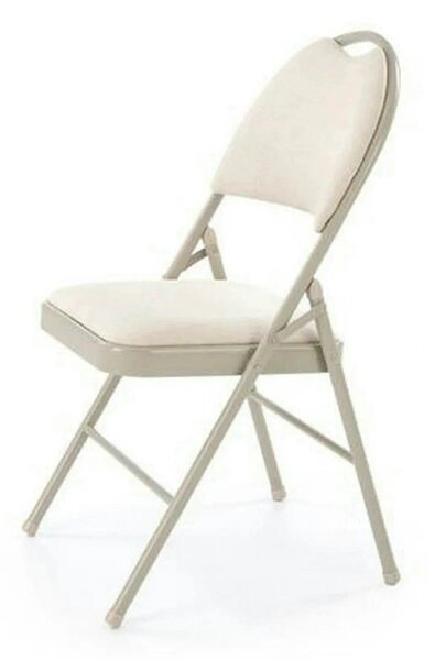 Scaun K566, bej, stofa clasica/otel, 46x53x86 cm