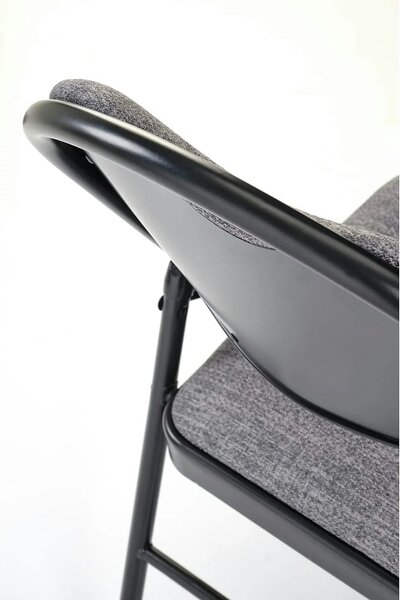 Scaun K566, gri/negru, stofa clasica/otel, 46x53x86 cm