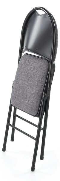 Scaun K566, gri/negru, stofa clasica/otel, 46x53x86 cm