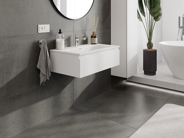Mexen Orio, mobilier baie 80 cm cu lavoar Vela, 1 sertar, alb mat, 91A10-08023-1-BF01-W23M01