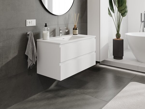 Mexen Orio, mobilier de baie 90 cm cu lavoar Otis, 2 sertare, alb mat, 91A10-09047-2-BFF01-W18M01