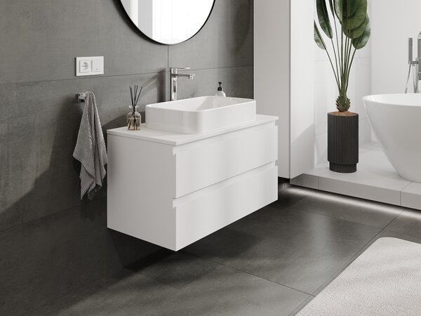 Mexen Orio, mobilier baie 90 cm, 2 sertare, alb mat, 91A10-09047-2-BFF01