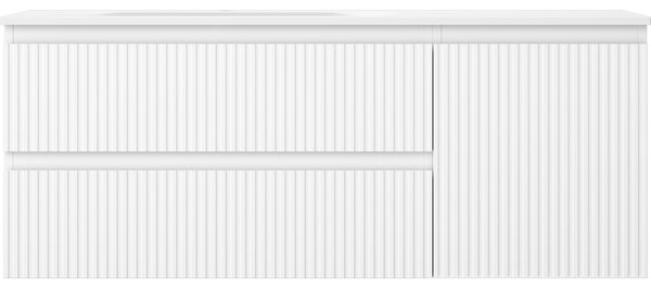 Mexen Rivel, mobilier baie 120 cm cu lavoar pe stânga Vela, 2S, 1D, canelat, alb mat, 91A23-12047-3-BBFFF01-W23L01