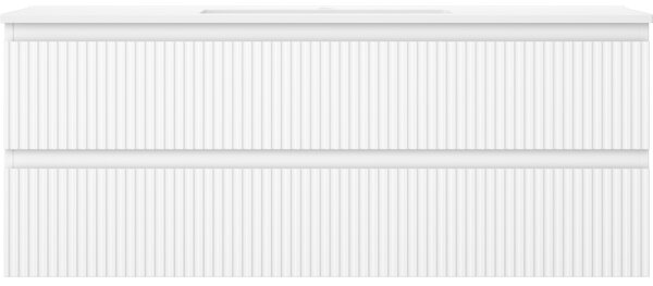 Mexen Rivel, mobilier de baie 120 cm cu lavoar Otis, 2 sertare, canelat, alb mat, 91A20-12047-2-BFF01-W18M01
