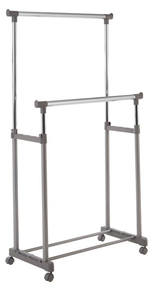 Suport pentru haine argintiu telescopic/cu roți din metal – Premier Housewares