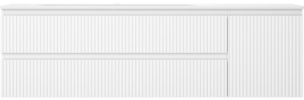 Mexen Rivel, mobilier baie 160 cm cu lavoar pe stânga Vela, 2S, 1D, canelat, alb mat, 91A23-16047-3-BBFFF01-W23L01