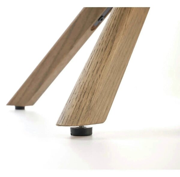 Scaun K585, bej inchis/nuc, stofa clasica/lemn, 63x64x93 cm