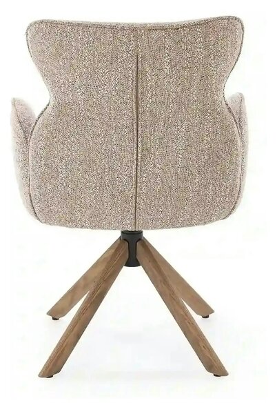 Scaun K585, bej inchis/nuc, stofa clasica/lemn, 63x64x93 cm