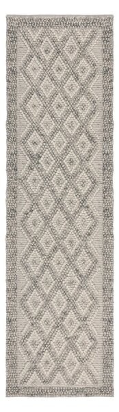 Covor tip traversă gri țesut manual din amestesc de lână 60x230 cm Minerals Diamond – Flair Rugs