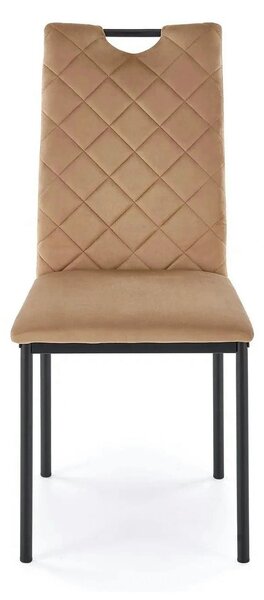 Scaun K577, bej - HLR 11, stofa catifelata/otel, 43x53x93 cm