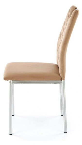 Scaun K578, bej - HLR 11/argintiu, stofa catifelata/otel, 43x53x93 cm