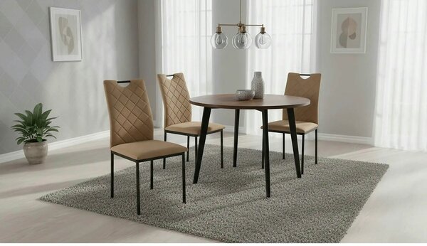 Scaun K577, bej - HLR 11, stofa catifelata/otel, 43x53x93 cm