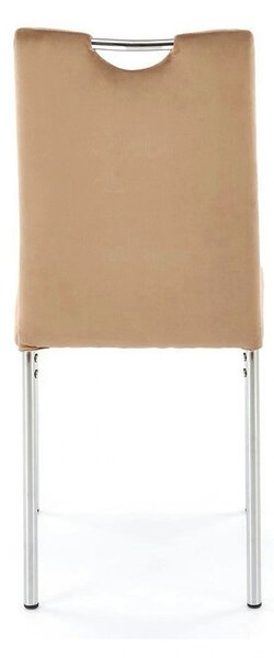 Scaun K578, bej - HLR 11/argintiu, stofa catifelata/otel, 43x53x93 cm