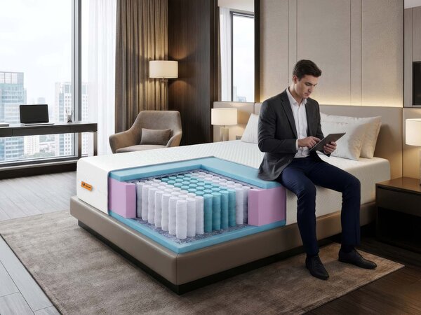 Saltea cu arcuri de tip pachet Hotela 80x200 - husă Exclusive